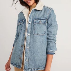 Old navy Sherpa-Lined Non-Stretch Jean Utility Shacket